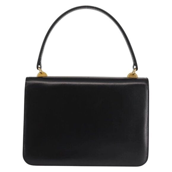 GUCCI Hand Bag Leather Black Gold Auth ep10849 - Picture 3 of 16